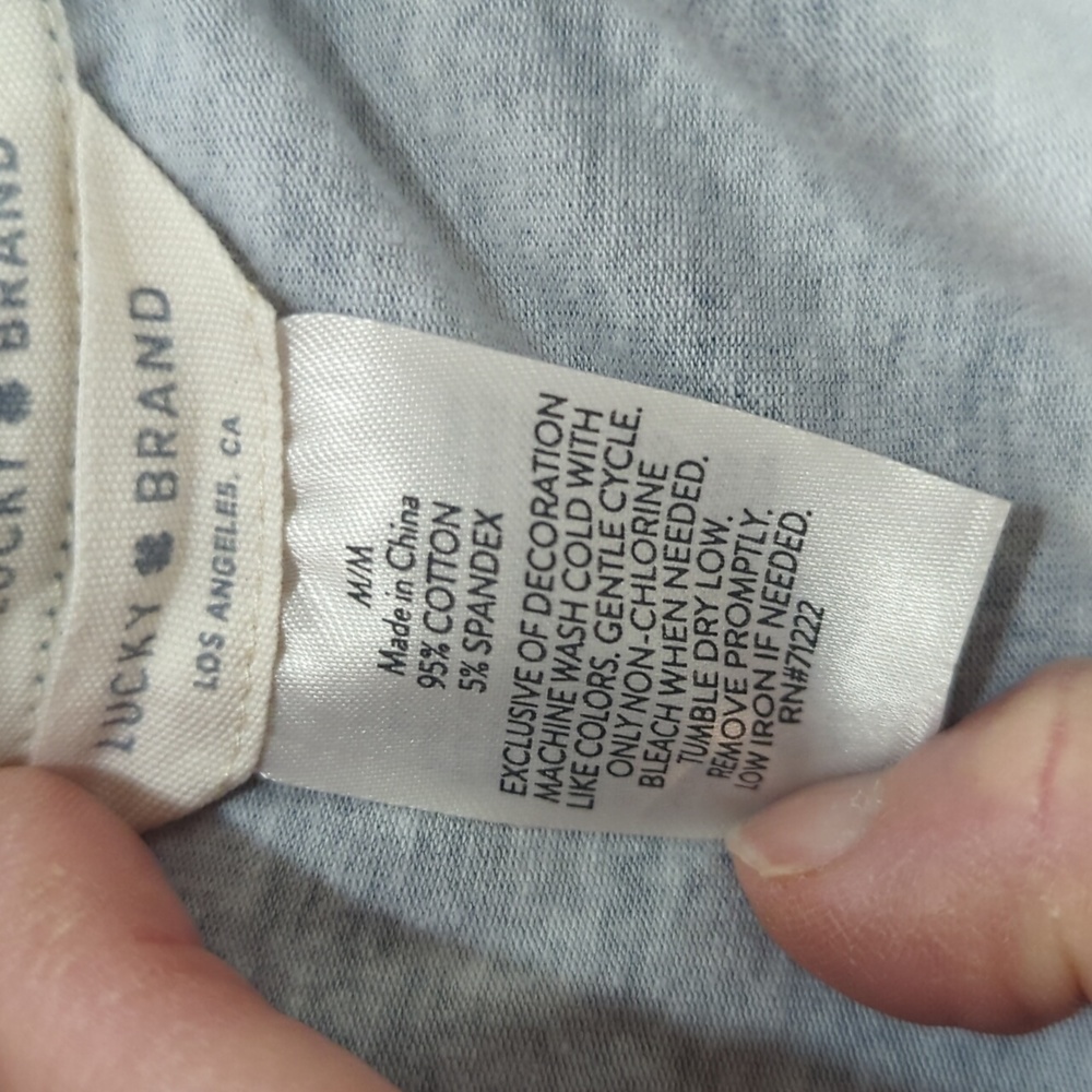 Lucky Brand Blue And White Tie Dye Graphic Tank Top Womens Medium - Picture 5 of 5